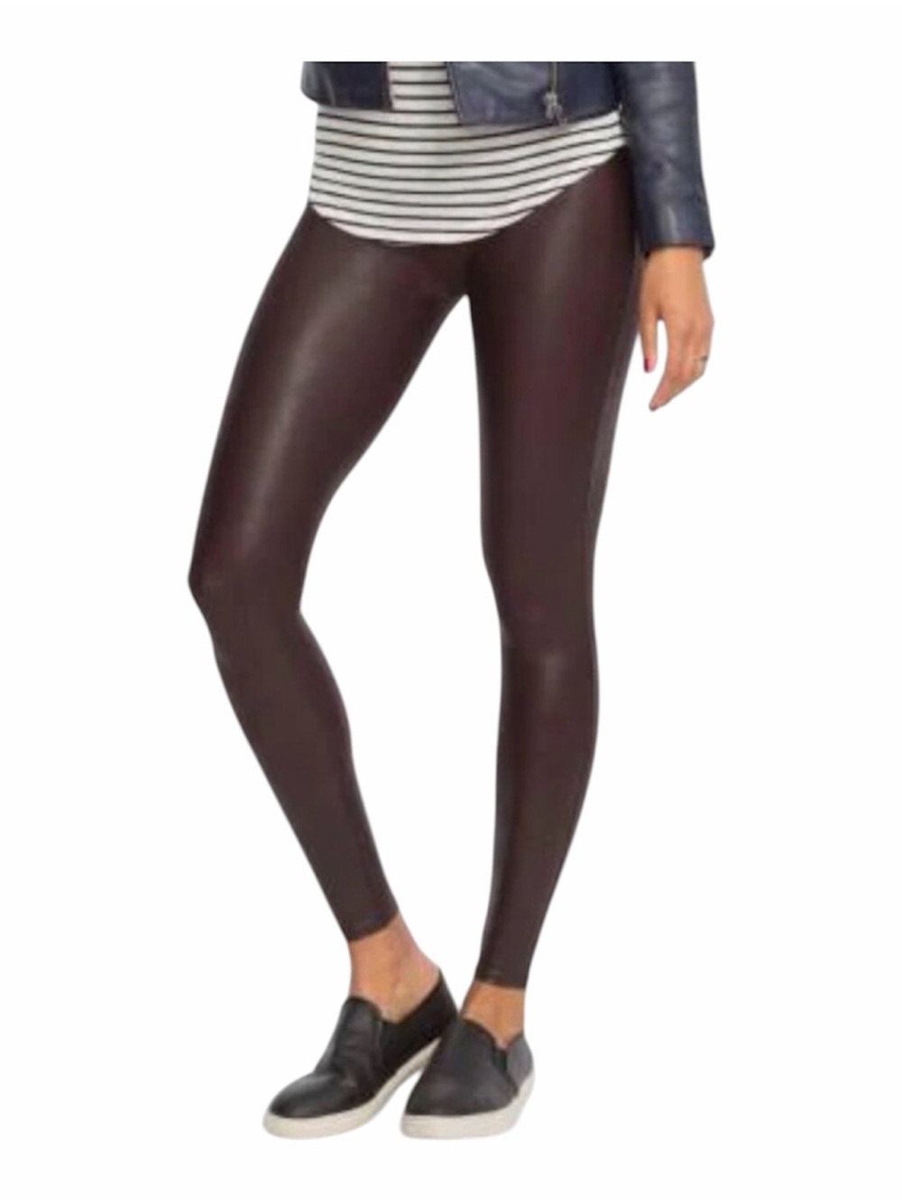 SPANX Women’s Faux Leather Smooth Leggings in Brown NWT Size Small
